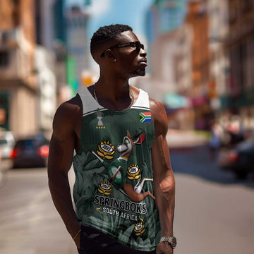 South Africa Rugby Men Tank Top Springboks 4th Champions World Cup Proud Bokke LT14