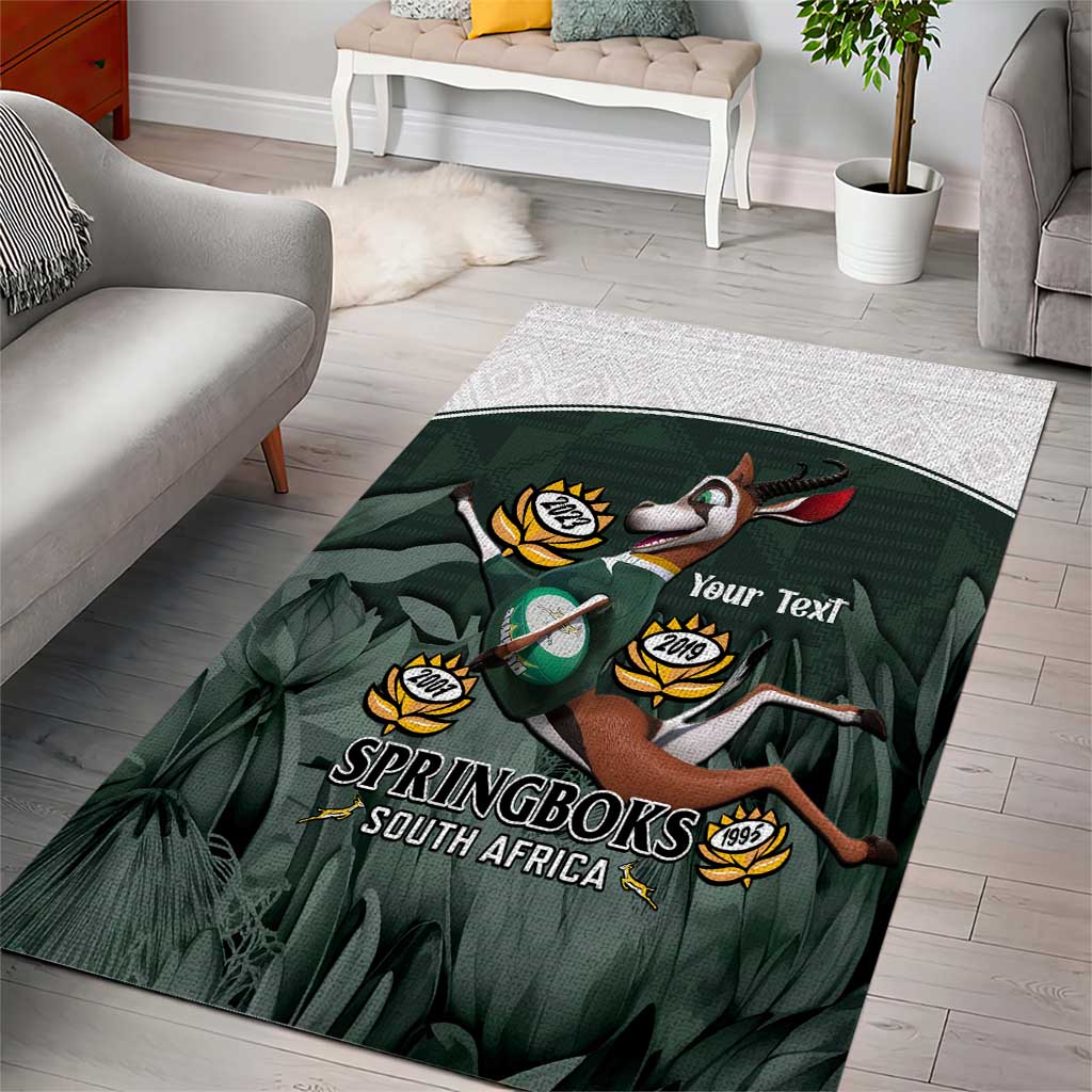 Custom South Africa Rugby Area Rug Springboks 4th Champions World Cup Proud Bokke LT14