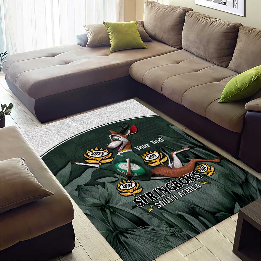 Custom South Africa Rugby Area Rug Springboks 4th Champions World Cup Proud Bokke LT14