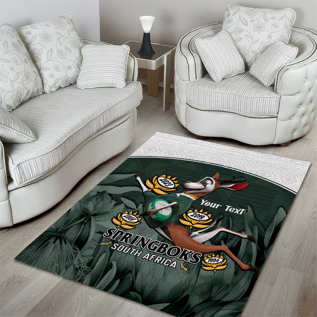 Custom South Africa Rugby Area Rug Springboks 4th Champions World Cup Proud Bokke LT14