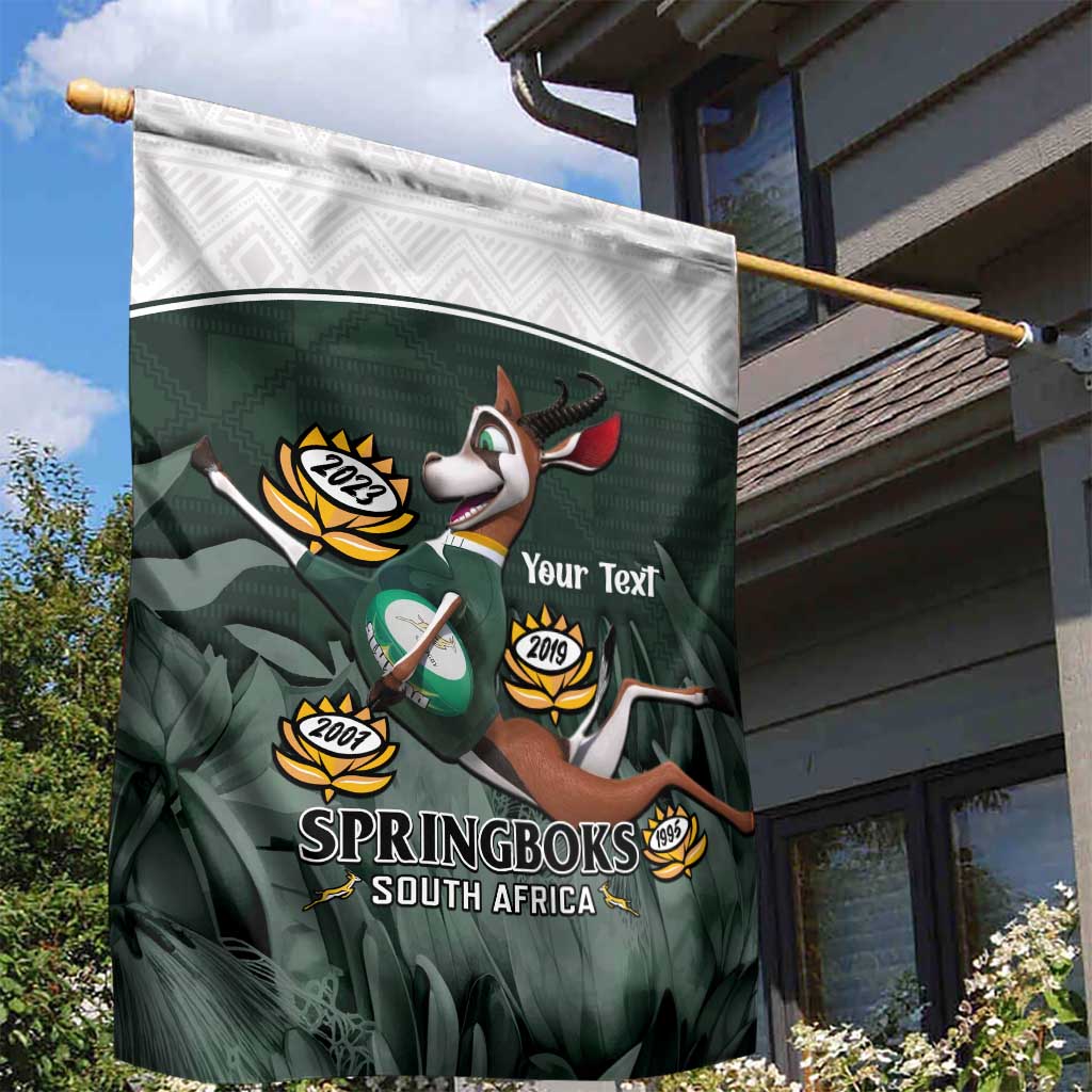 Custom South Africa Rugby Garden Flag Springboks 4th Champions World Cup Proud Bokke LT14