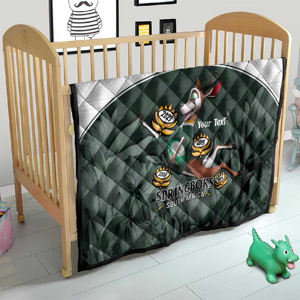 Custom South Africa Rugby Quilt Springboks 4th Champions World Cup Proud Bokke LT14