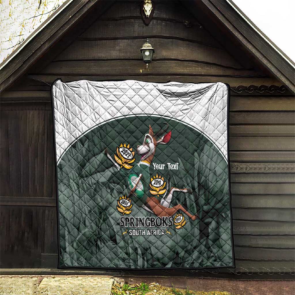 Custom South Africa Rugby Quilt Springboks 4th Champions World Cup Proud Bokke LT14