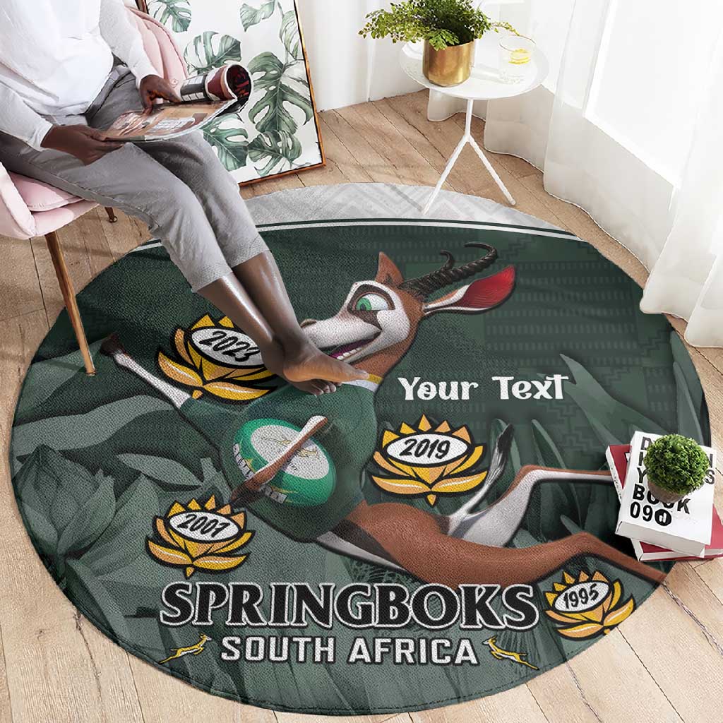 Custom South Africa Rugby Round Carpet Springboks 4th Champions World Cup Proud Bokke LT14