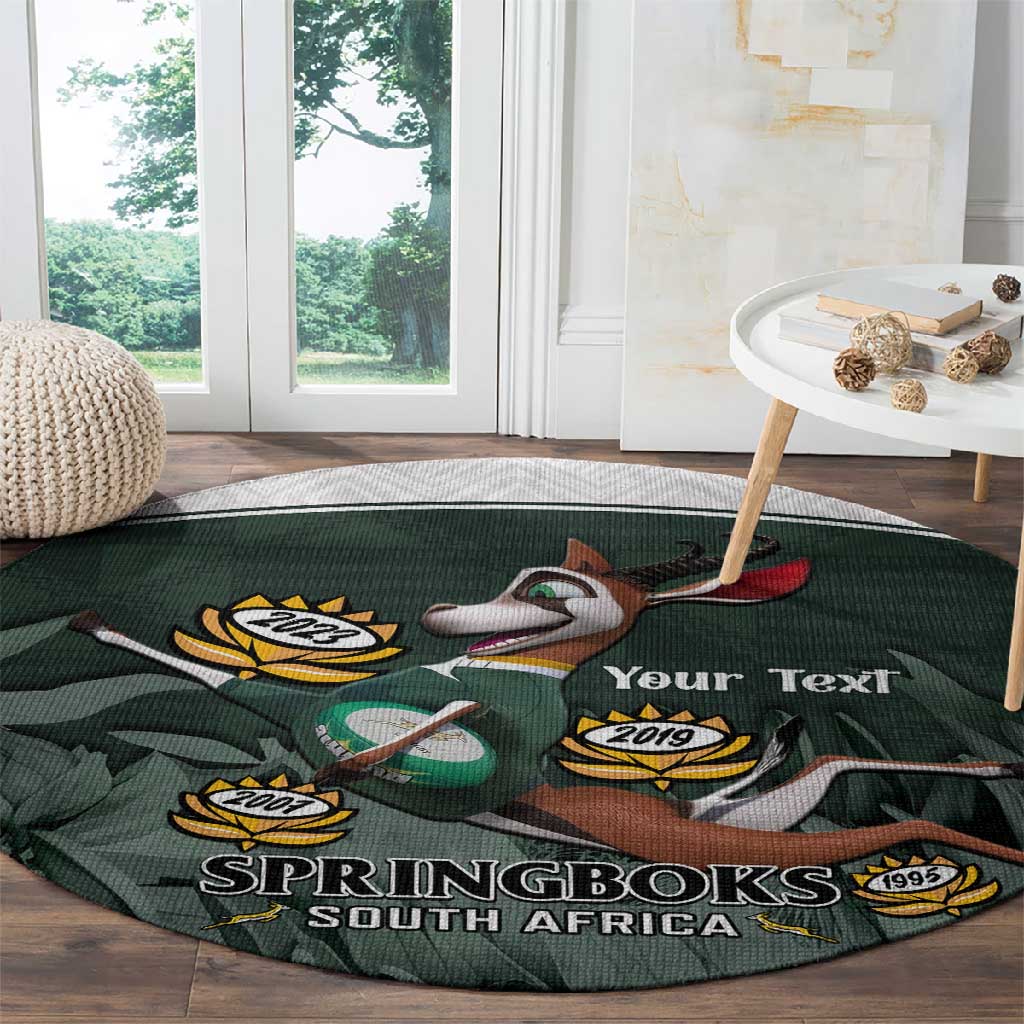 Custom South Africa Rugby Round Carpet Springboks 4th Champions World Cup Proud Bokke LT14