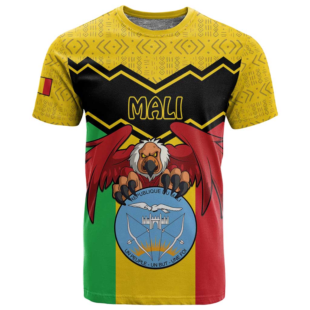 Personalized Afro Mali Vulture T shirt Coat Of Arms - Bogolan Pattern LT15