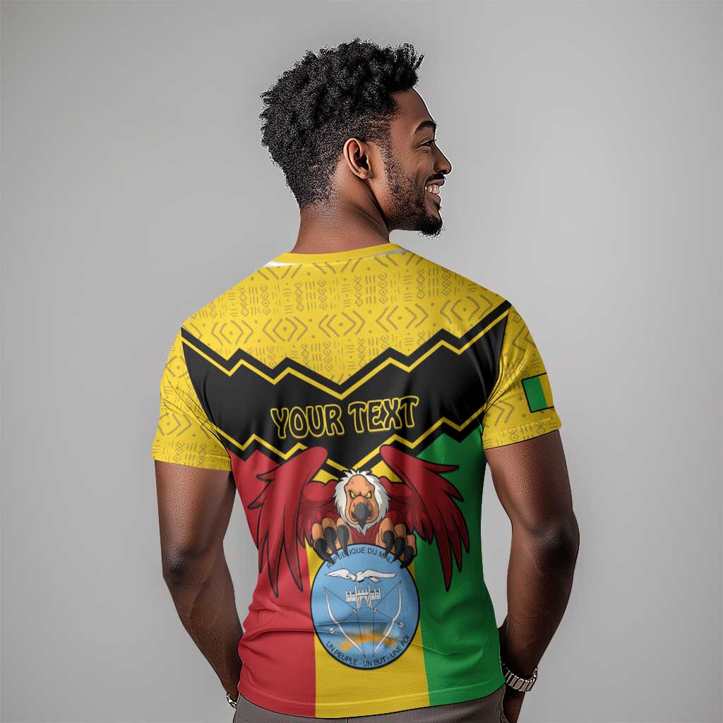 Personalized Afro Mali Vulture T shirt Coat Of Arms - Bogolan Pattern LT15