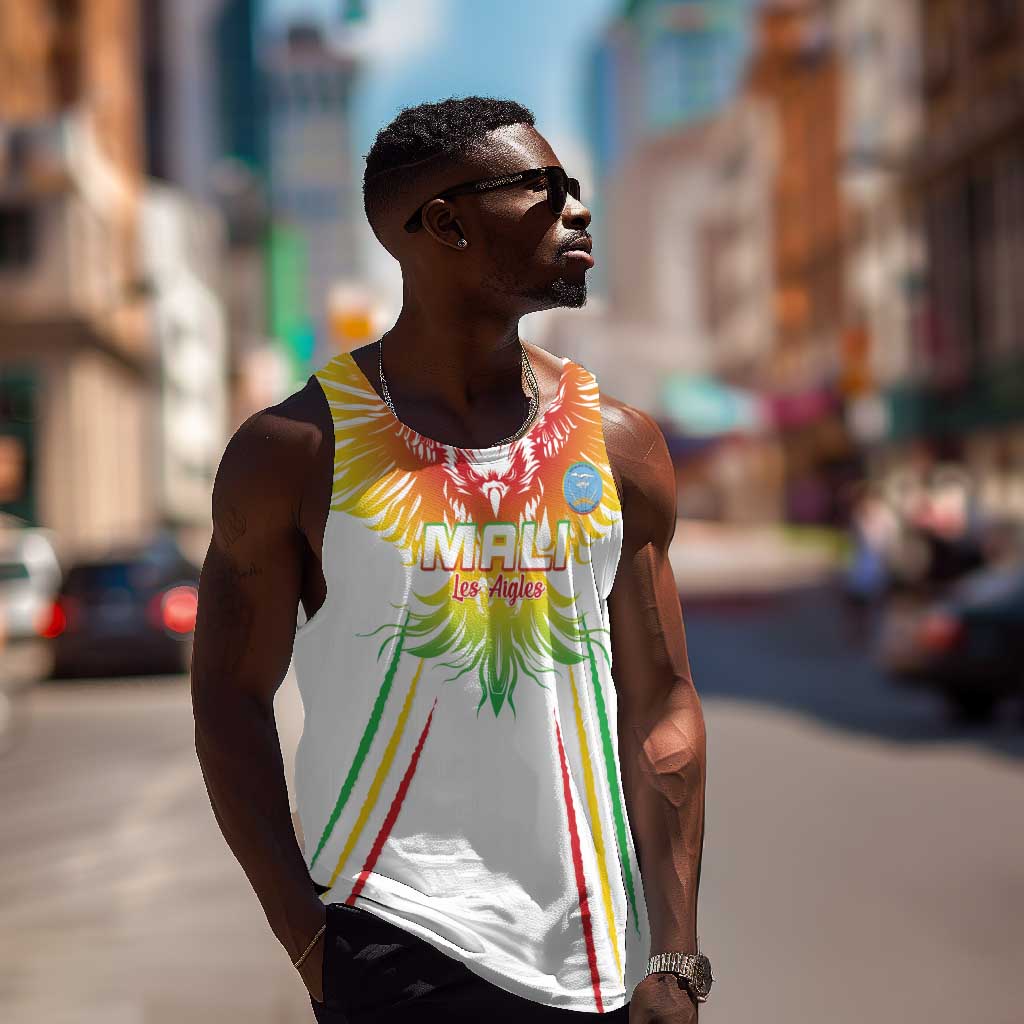 Mali Football Custom Men Tank Top Go Eagles - White Color LT15