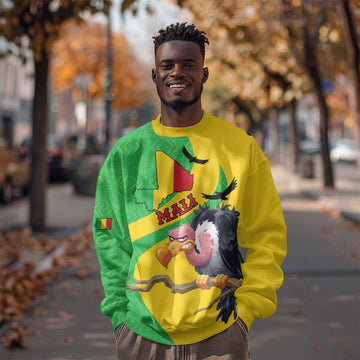 Personalized Afro Mali Vulture Sweatshirt Flag Map - Bogolan Pattern LT15