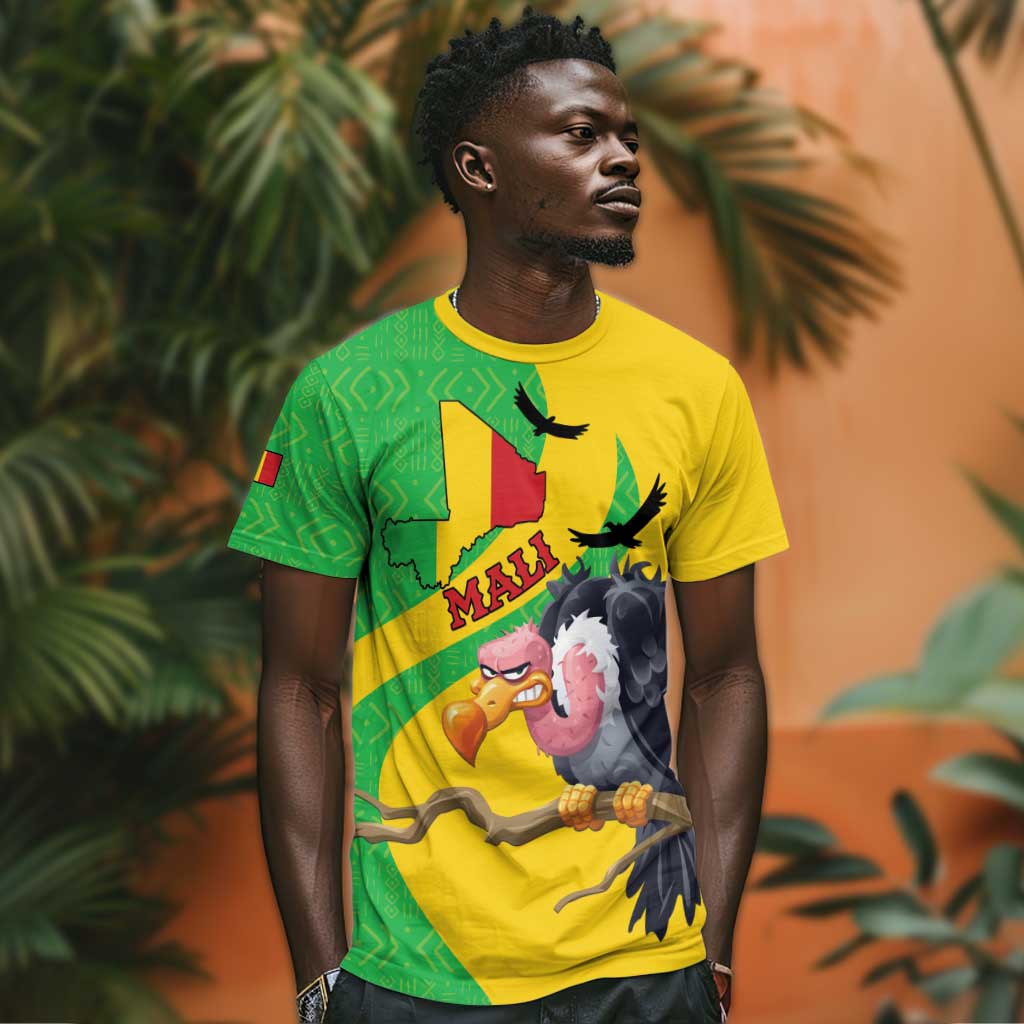 Personalized Afro Mali Vulture T shirt Flag Map - Bogolan Pattern LT15