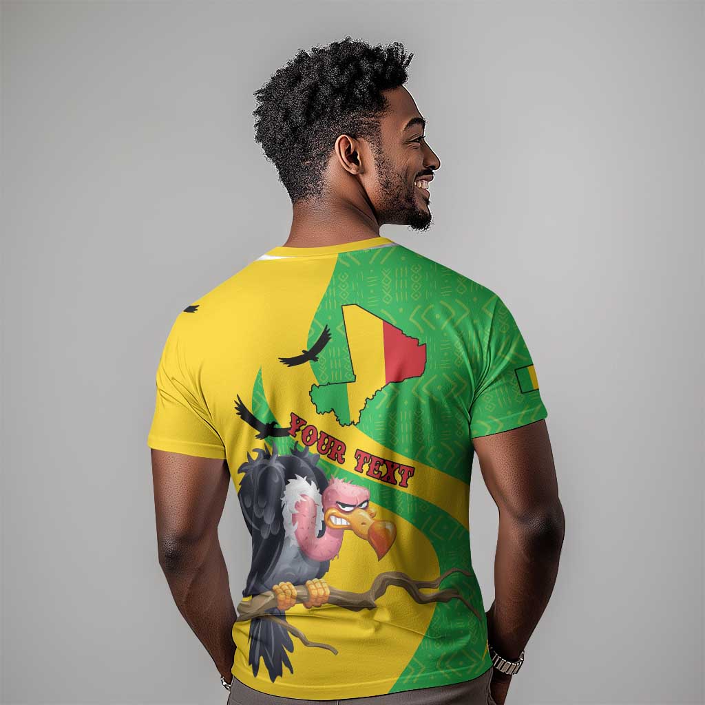 Personalized Afro Mali Vulture T shirt Flag Map - Bogolan Pattern LT15