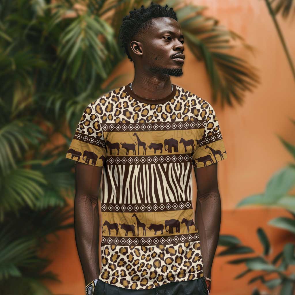 Leopards and Zebra Skins T shirt Mix African Pattern LT15