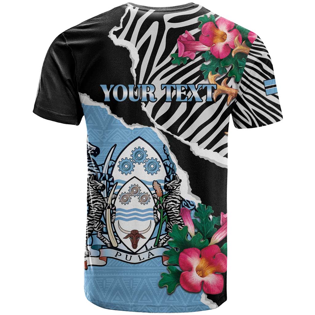 Personalized Botswana Independence Day T shirt Kalahari Devils Claw Zebra With Arican Pattern LT15