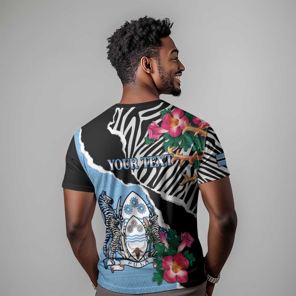 Personalized Botswana Independence Day T shirt Kalahari Devils Claw Zebra With Arican Pattern LT15