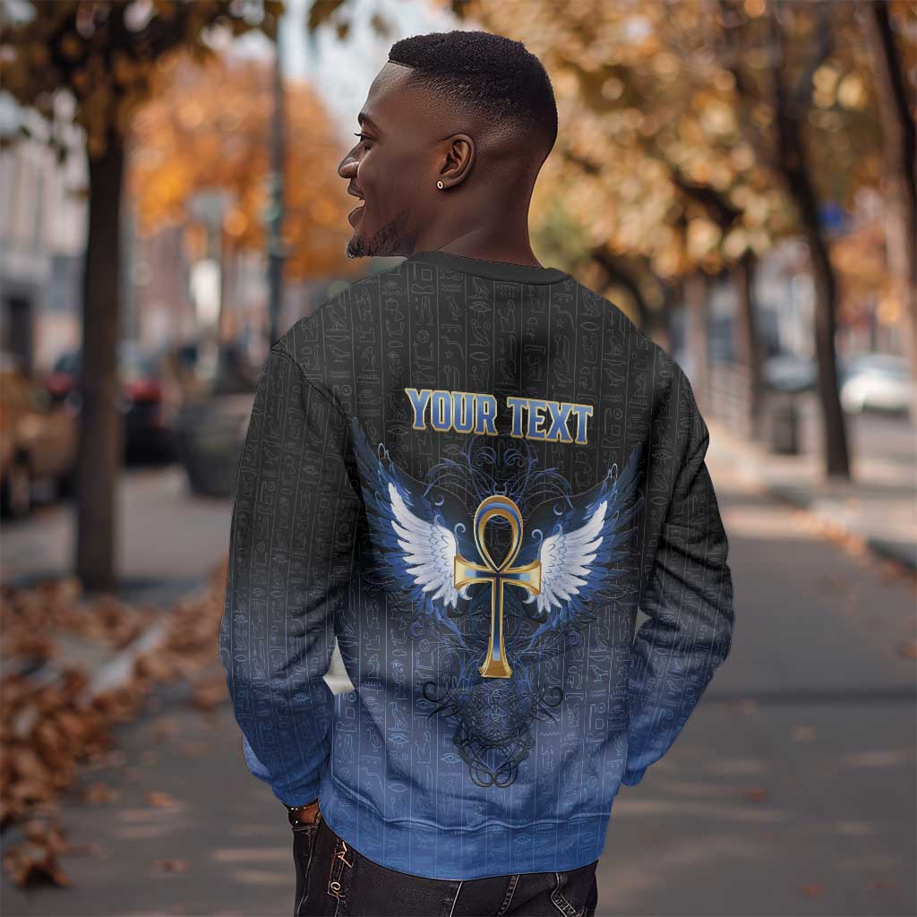 Personalised Egyptian Ankh Sweatshirt Egypt Hieroglyphs Pattern LT15