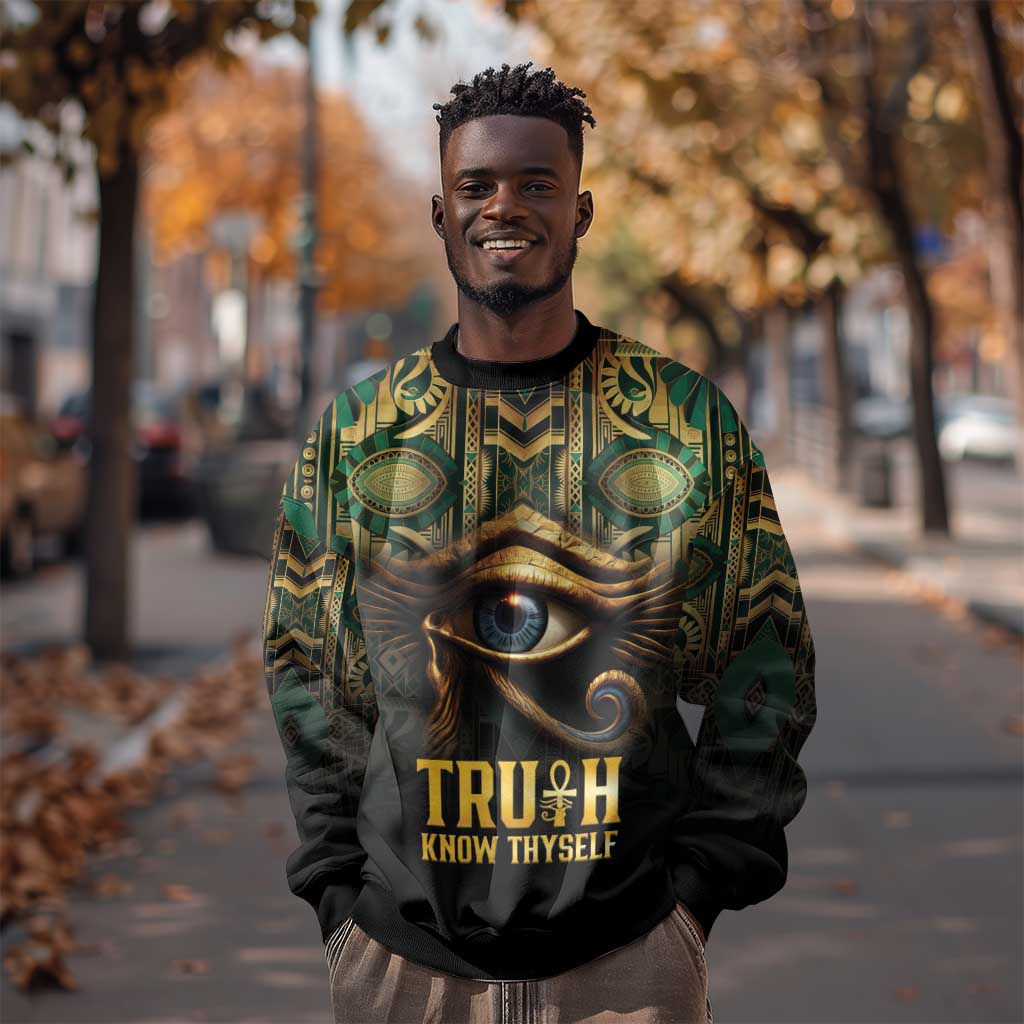 Egypt Eye of Horus Sweatshirt Golden Ancient Egypt Pattern LT15