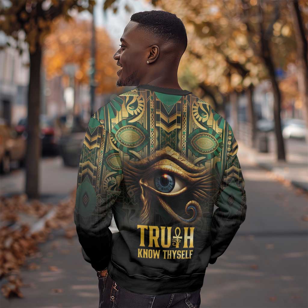 Egypt Eye of Horus Sweatshirt Golden Ancient Egypt Pattern LT15