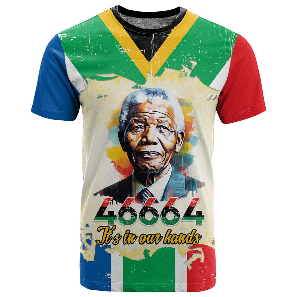 Nelson Mandela International Day 46664 T shirt Its In Our Hands - Batik Pattern LT15