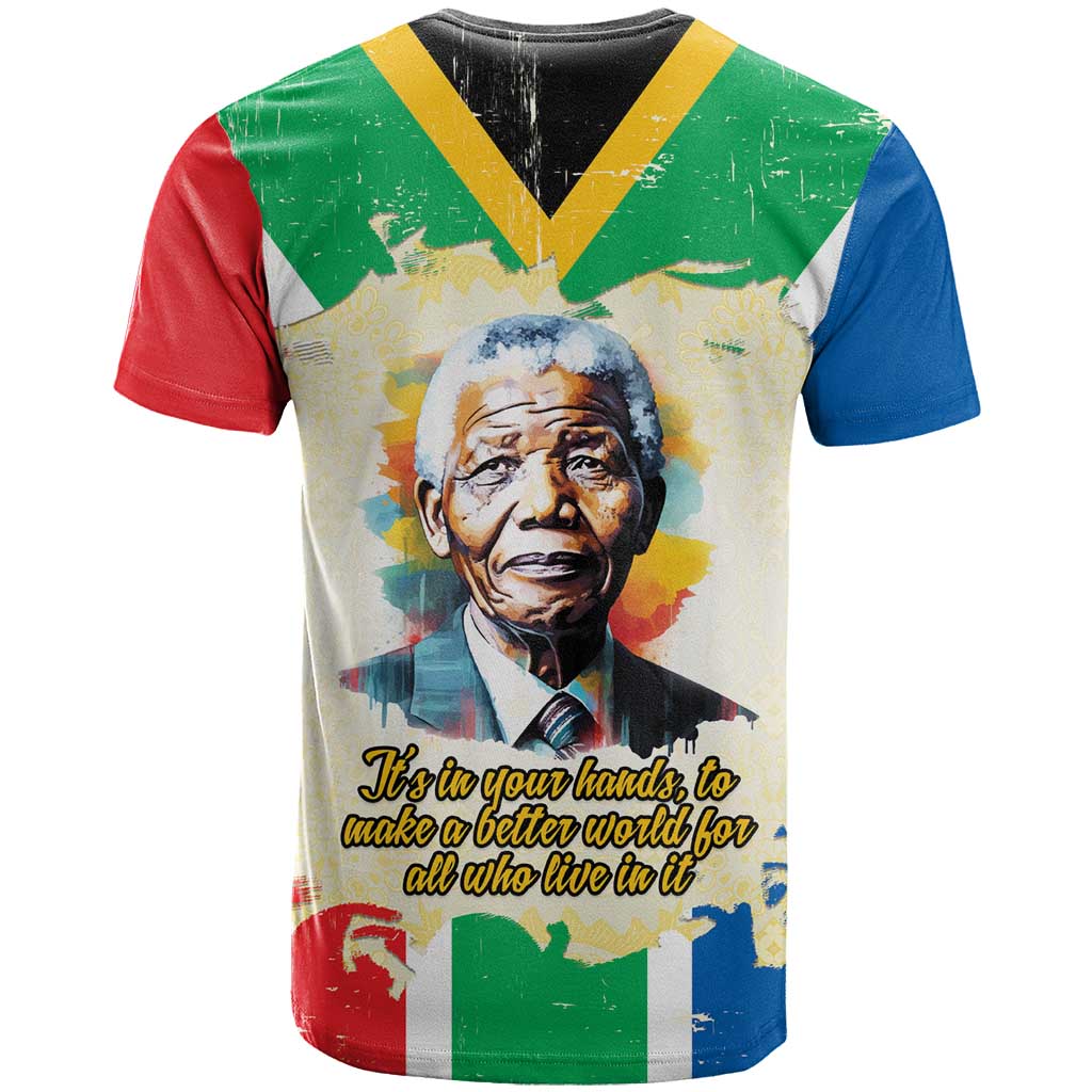 Nelson Mandela International Day 46664 T shirt Its In Our Hands - Batik Pattern LT15