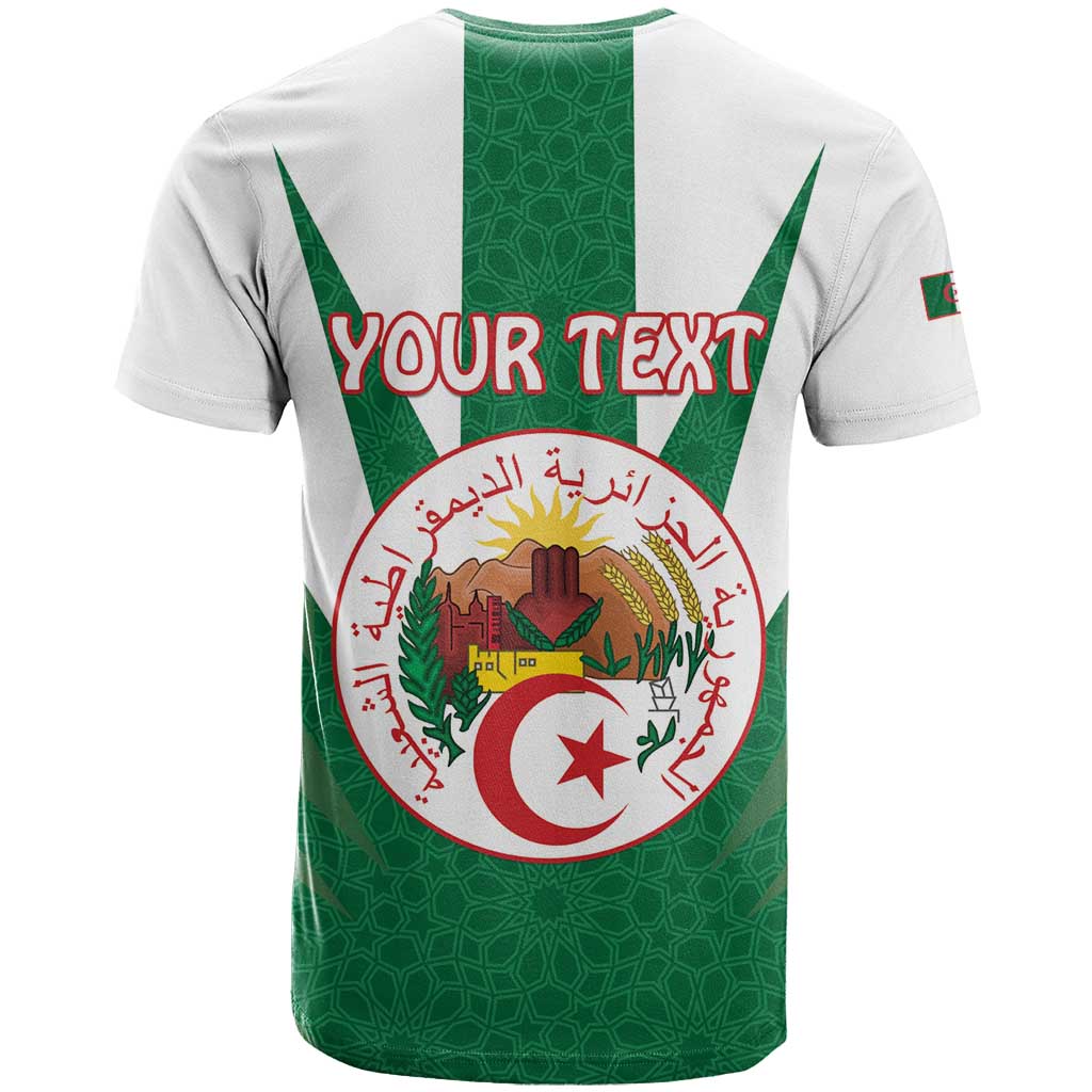 Personalised Afro Algeria T shirt Coat Of Arms With Islamic Pattern LT15