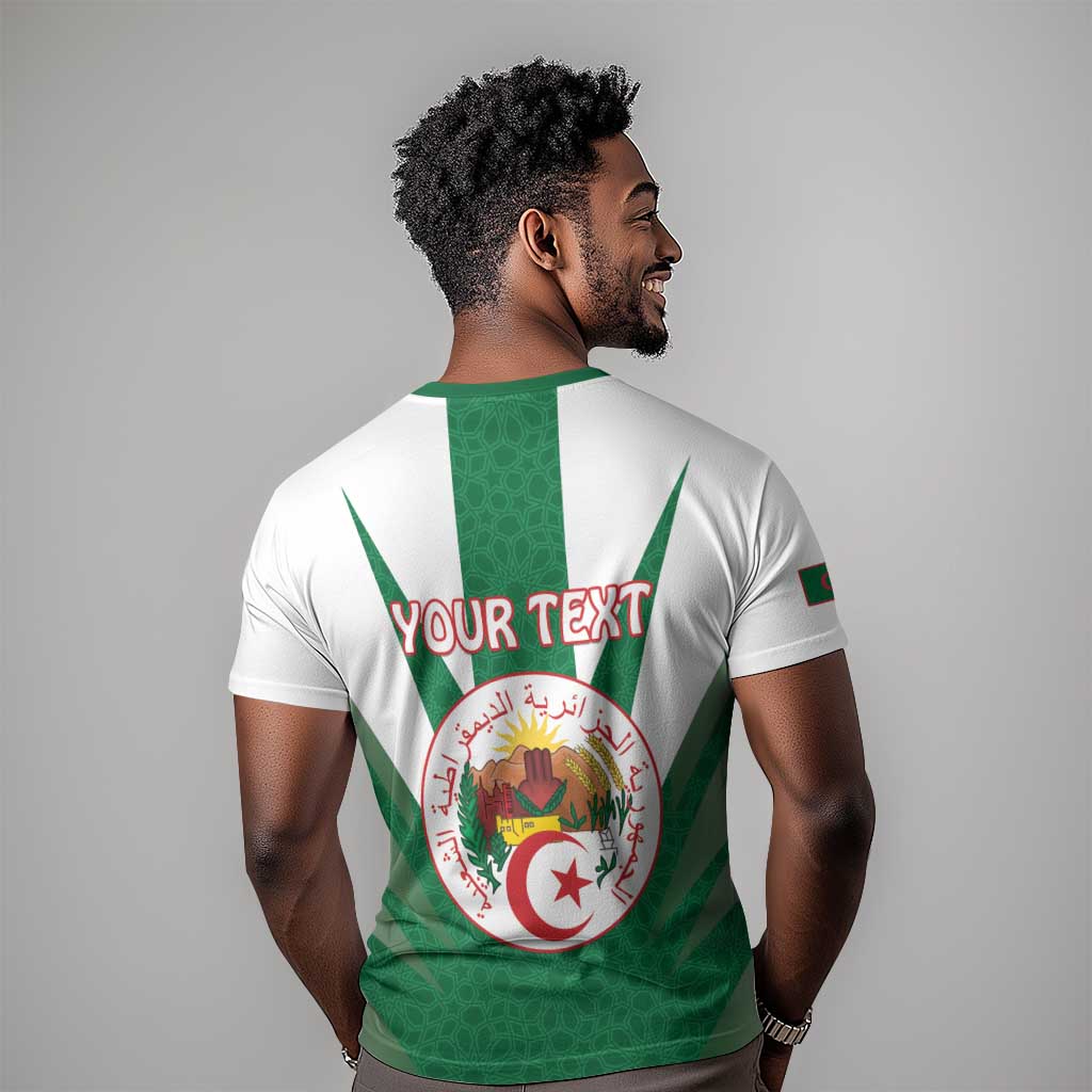 Personalised Afro Algeria T shirt Coat Of Arms With Islamic Pattern LT15
