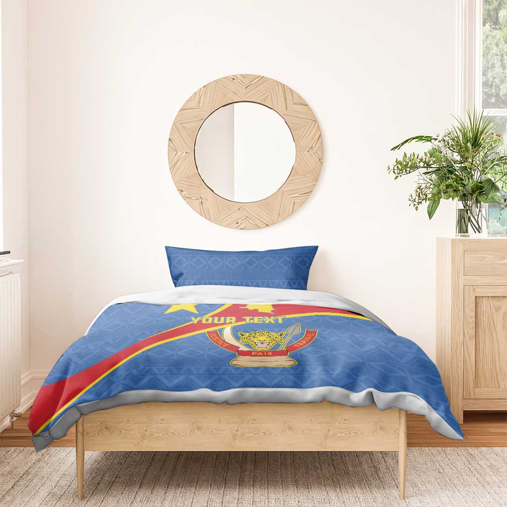 Personalised DR Congo Bedding Set Coat Of Arms With Map LT15