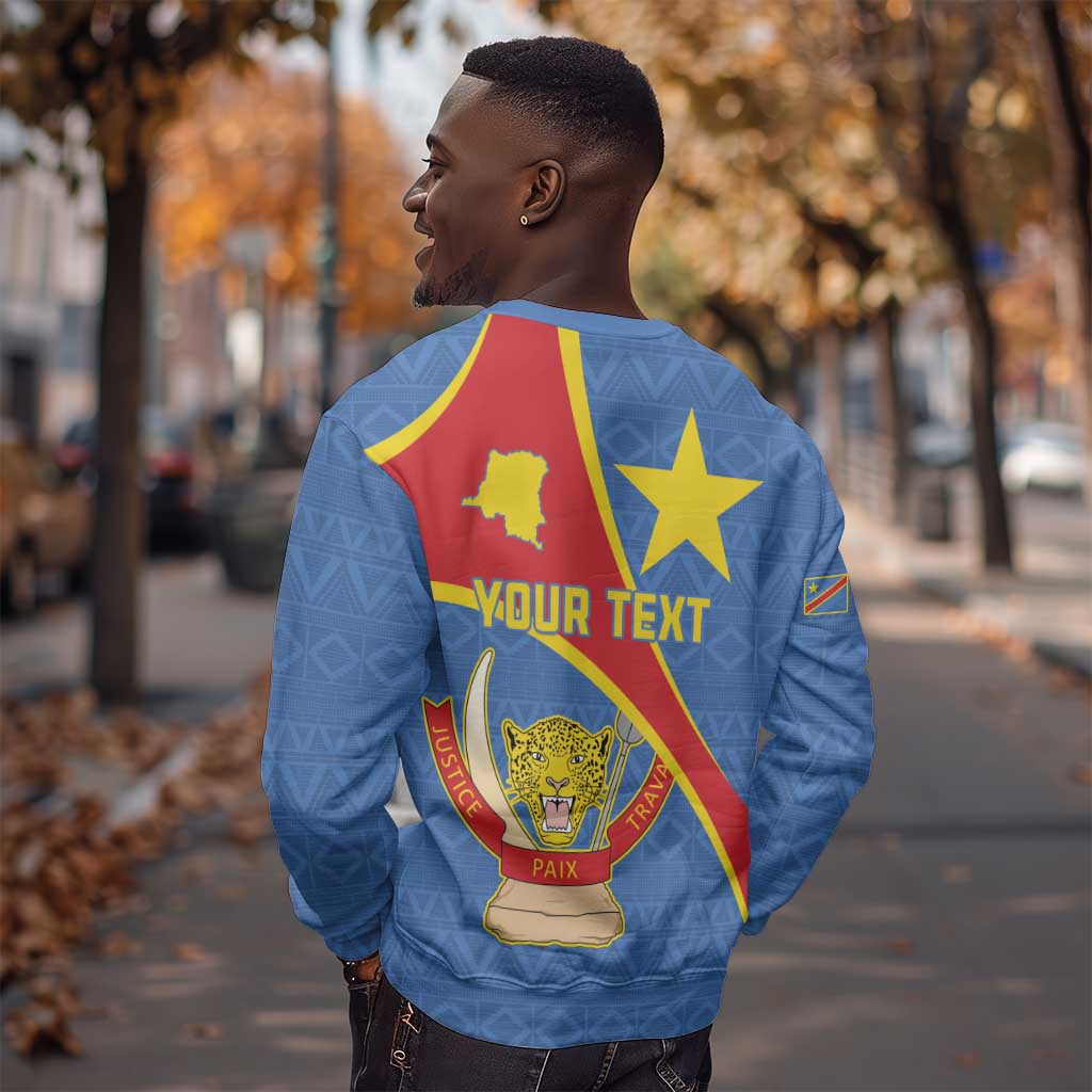 Personalised DR Congo Sweatshirt Coat Of Arms With Map LT15