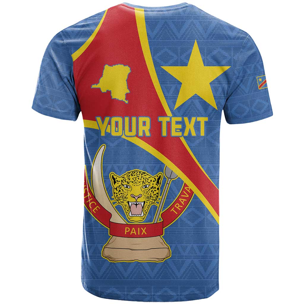 Personalised DR Congo T shirt Coat Of Arms With Map LT15