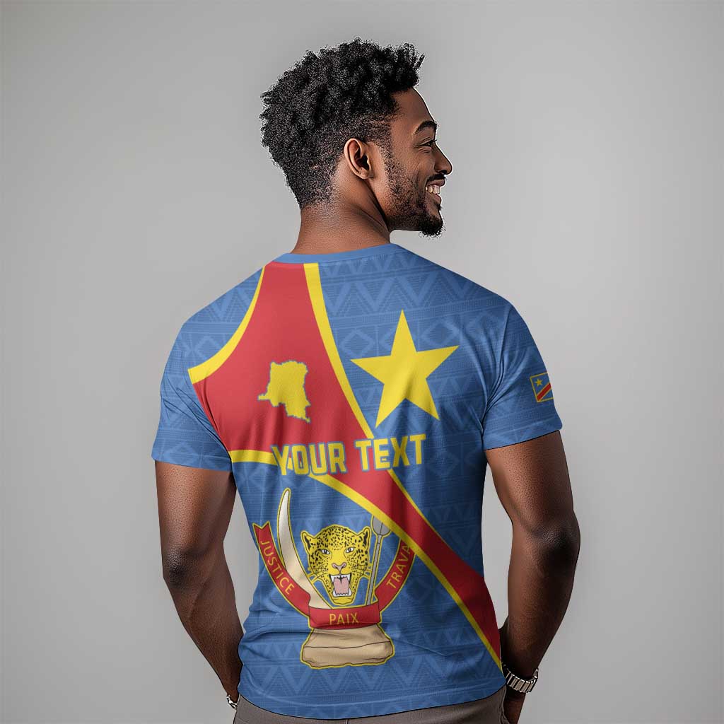 Personalised DR Congo T shirt Coat Of Arms With Map LT15