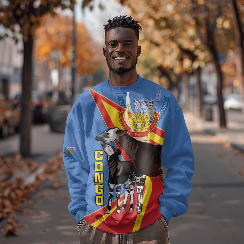 DR Congo Sweatshirt Okapi Coat Of Arms LT15