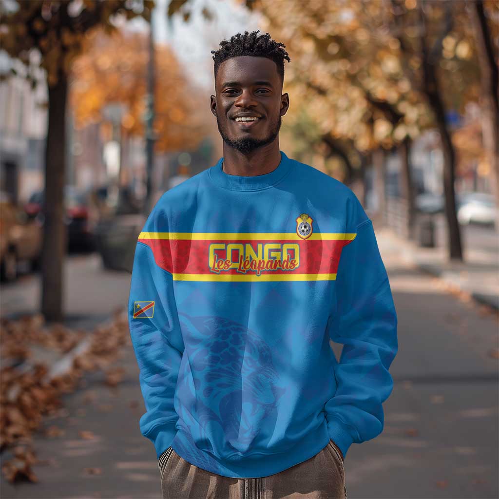 DR Congo Football Custom Sweatshirt Go Champions LT15