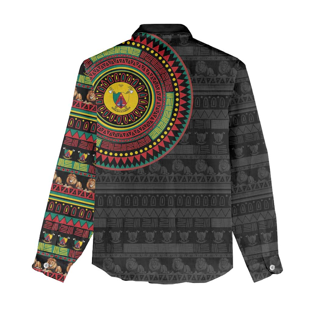 Cameroon African Tribal Pattern Women Casual Shirt Chest Arm Tattoo LT15