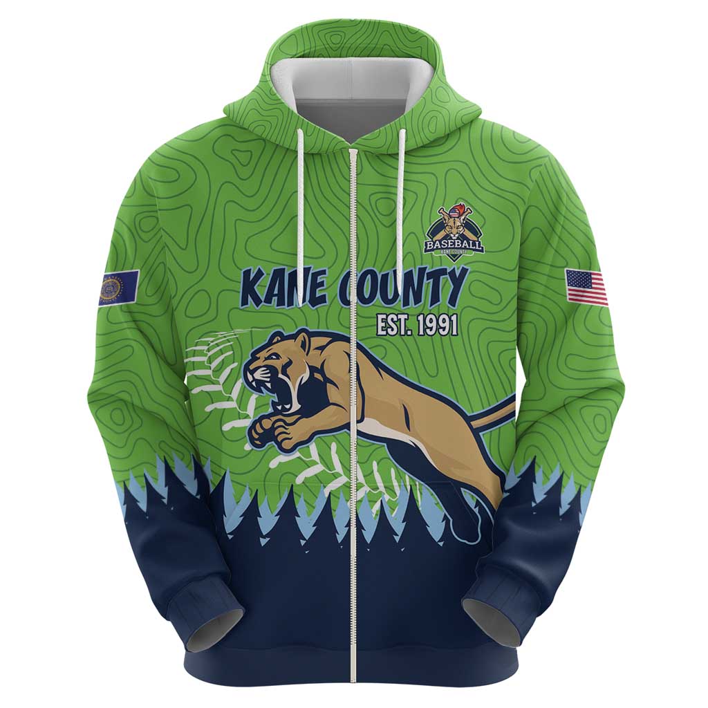 Kane County 2025 Baseball Custom Hoodie Cougar Fight Cougar Win LT15