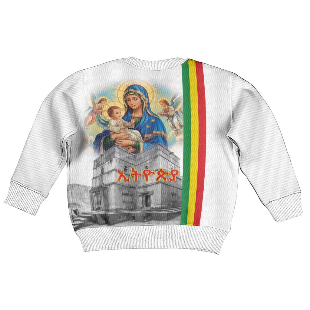 Melkam Gena Ethiopia Kid Ugly Christmas Sweater Saint Mary Lalibela Churches LT15