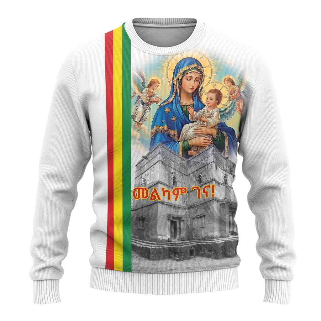 Melkam Gena Ethiopia Ugly Christmas Sweater Saint Mary Lalibela Churches LT15