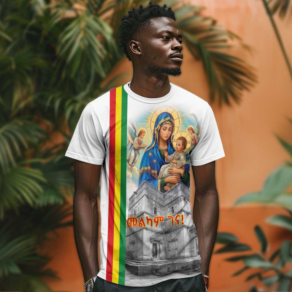 Melkam Gena Ethiopia T shirt Saint Mary Lalibela Churches LT15