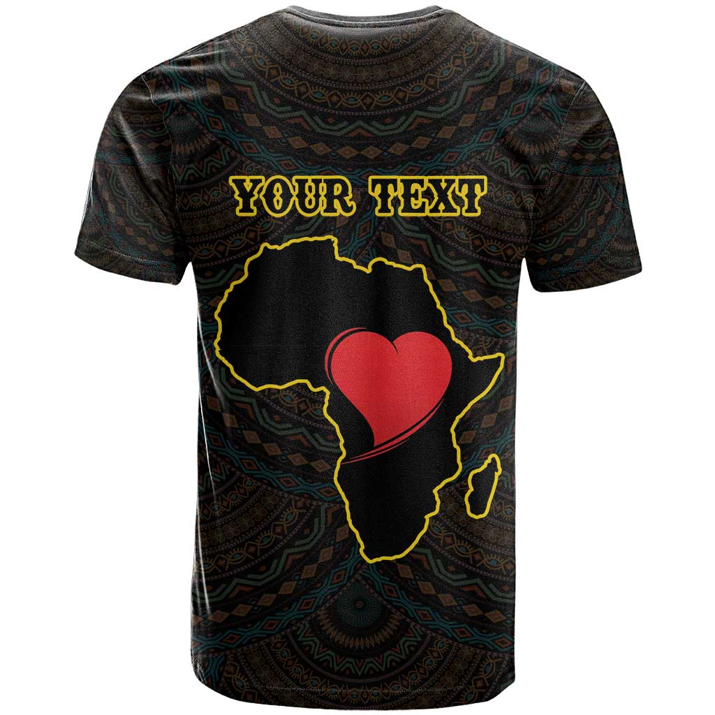 Personalized  African-American Black Love Day T shirt Sankofa Heart - Nya Akoma LT15