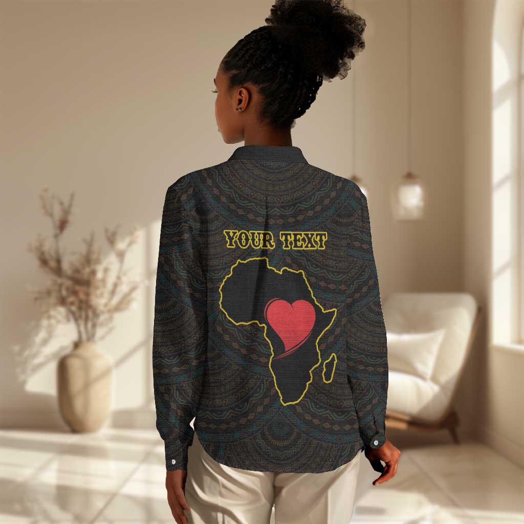 Personalized  African-American Black Love Day Women Casual Shirt Sankofa Heart - Nya Akoma LT15