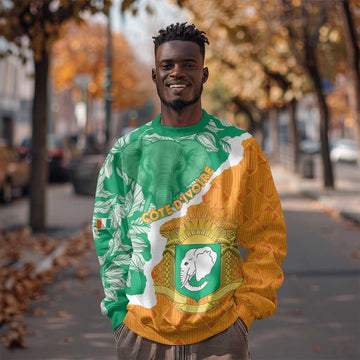 Personalized Afro Ivory Coast Sweatshirt Coat Of Arms With Kente Pattern LT15
