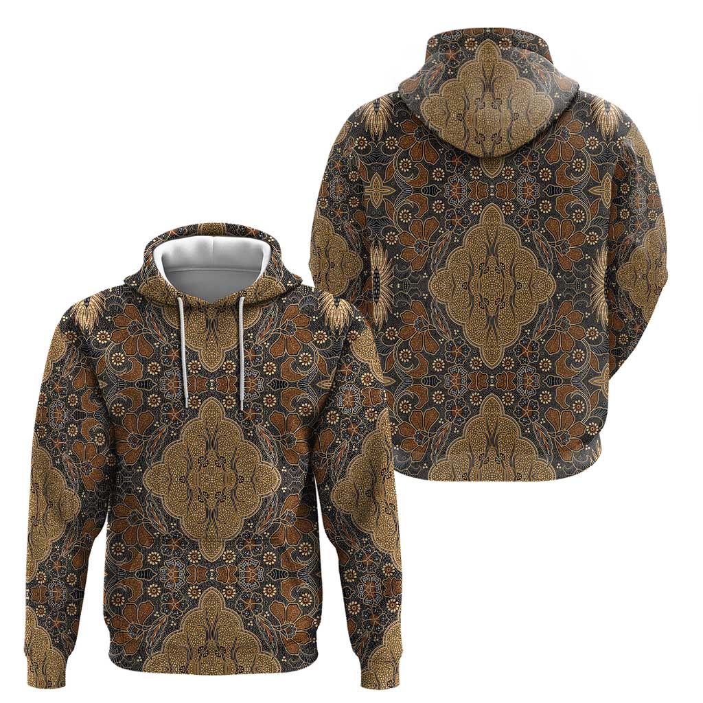 Madiba Nelson Mandela Hoodie Indonesia Batik Earthy Brown LT15