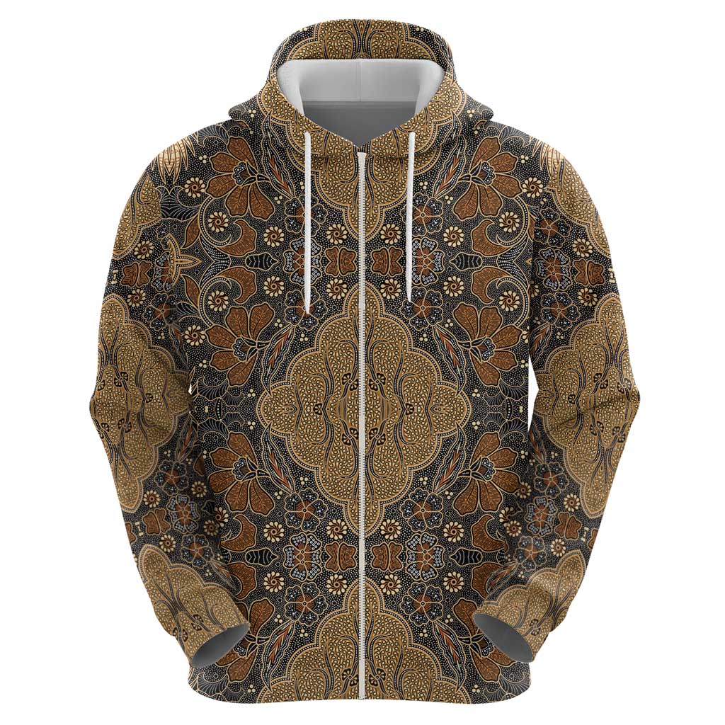 Madiba Nelson Mandela Hoodie Indonesia Batik Earthy Brown LT15