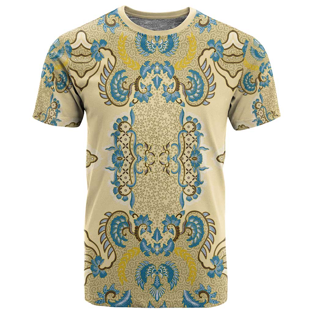 Madiba Nelson Mandela Batik T shirt Yellow Blue Indonesia Heritage LT15