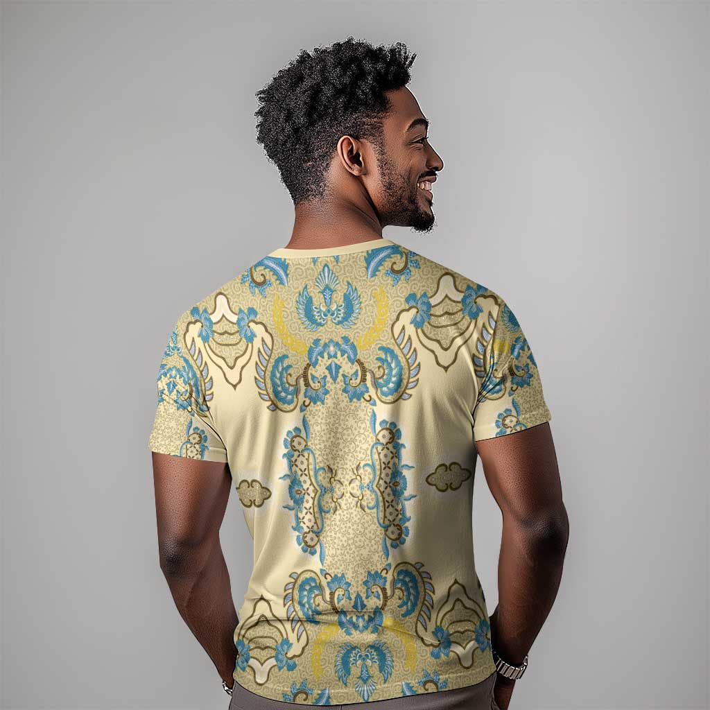 Madiba Nelson Mandela Batik T shirt Yellow Blue Indonesia Heritage LT15