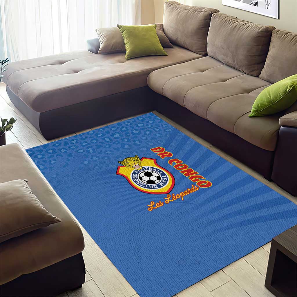 DR Congo Football Area Rug Allez Les Léopards LT15