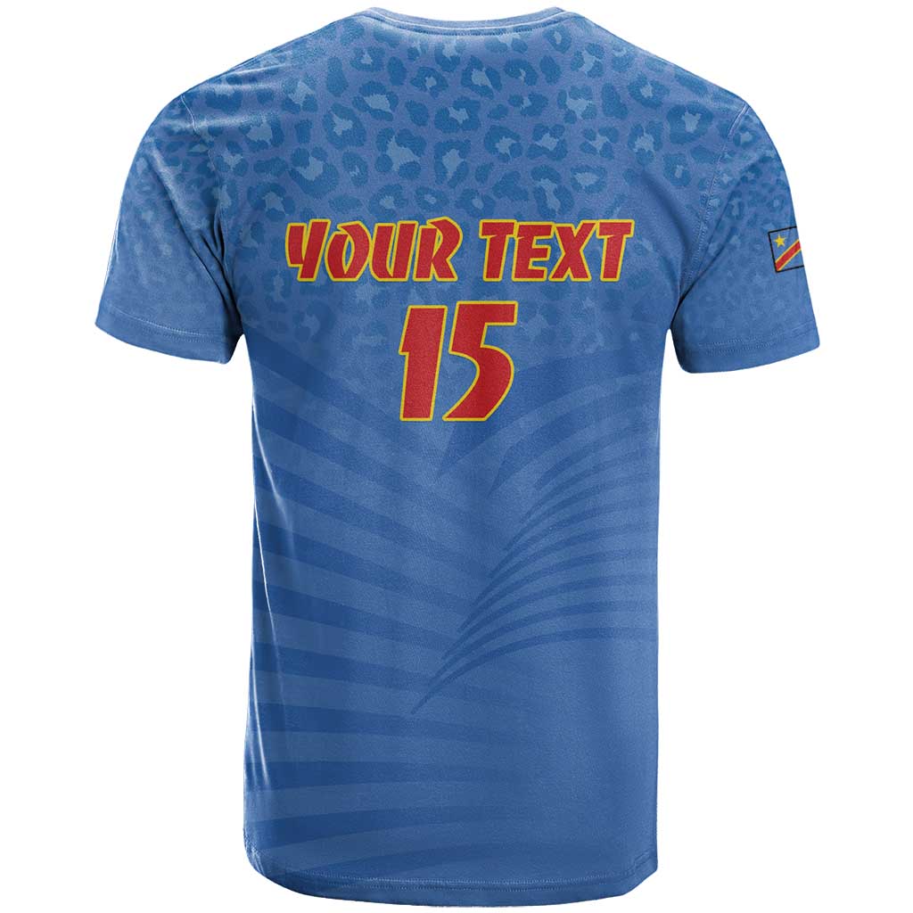 Custom DR Congo Football T shirt Allez Les Léopards LT15