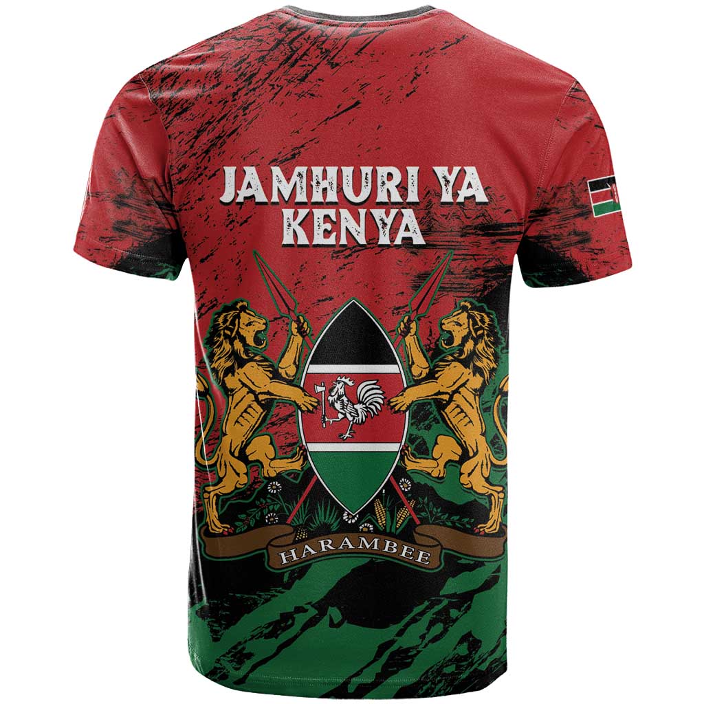 Jamhuri Ya Kenya T shirt African Lion - Coat Of Arms LT15
