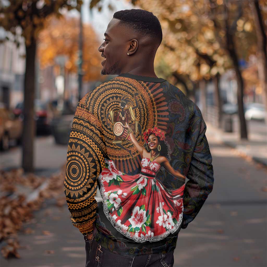 Ladies Sega Dance Sweatshirt Paisley Mix African Pattern LT15