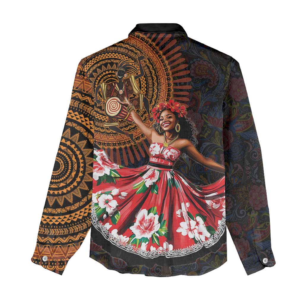 Ladies Sega Dance Women Casual Shirt Paisley Mix African Pattern LT15