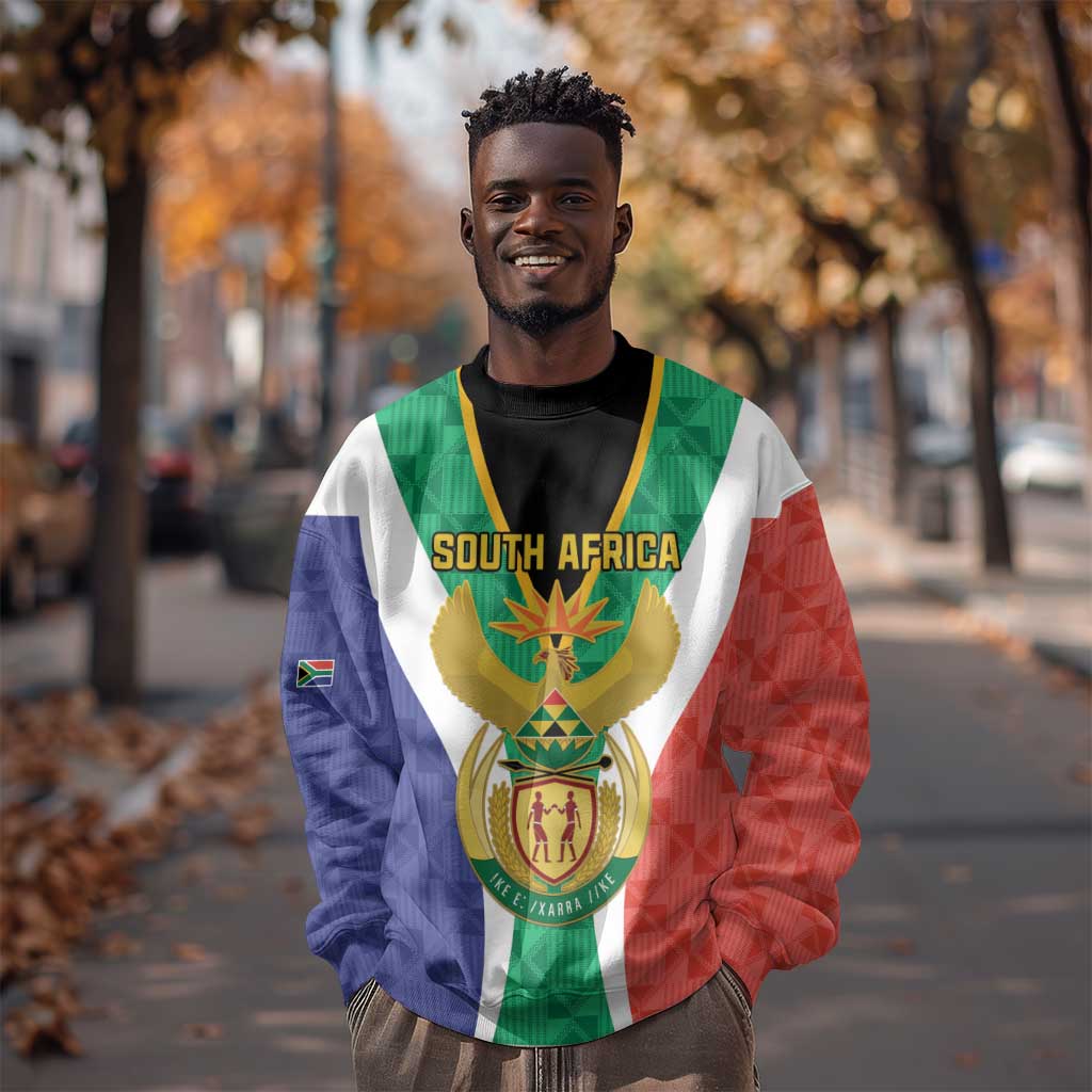 Personalised South Africa Sweatshirt Coat Of Arms Flag Style LT15