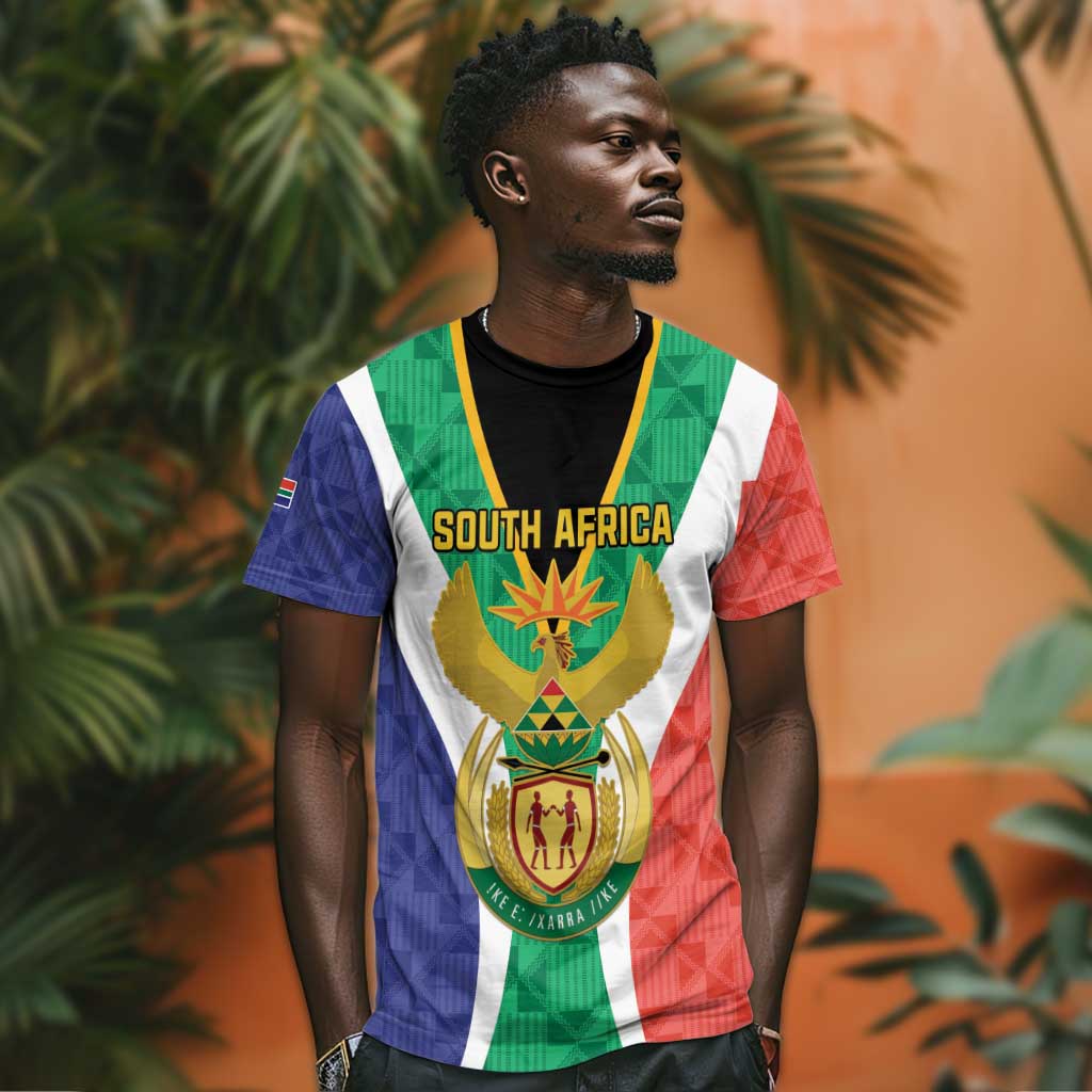 Personalised South Africa T shirt Coat Of Arms Flag Style LT15